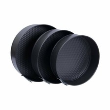 Baking Pan Cake Tin Moulds Black Aluminium Non Stick Serve set of 3
