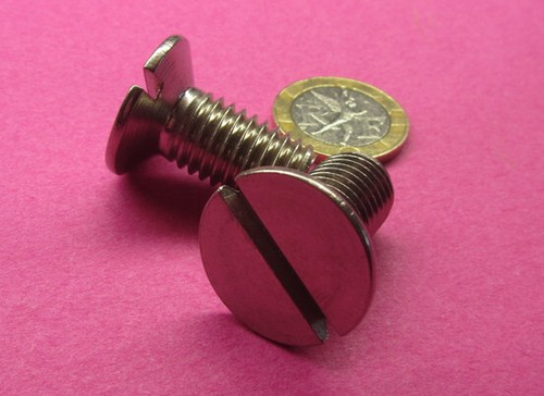 Flat Head Slotted Machine Screw 18-8 Stainless Steel, M12 x 1.75 x 25 mm L 5 Pcs - Picture 3 of 12