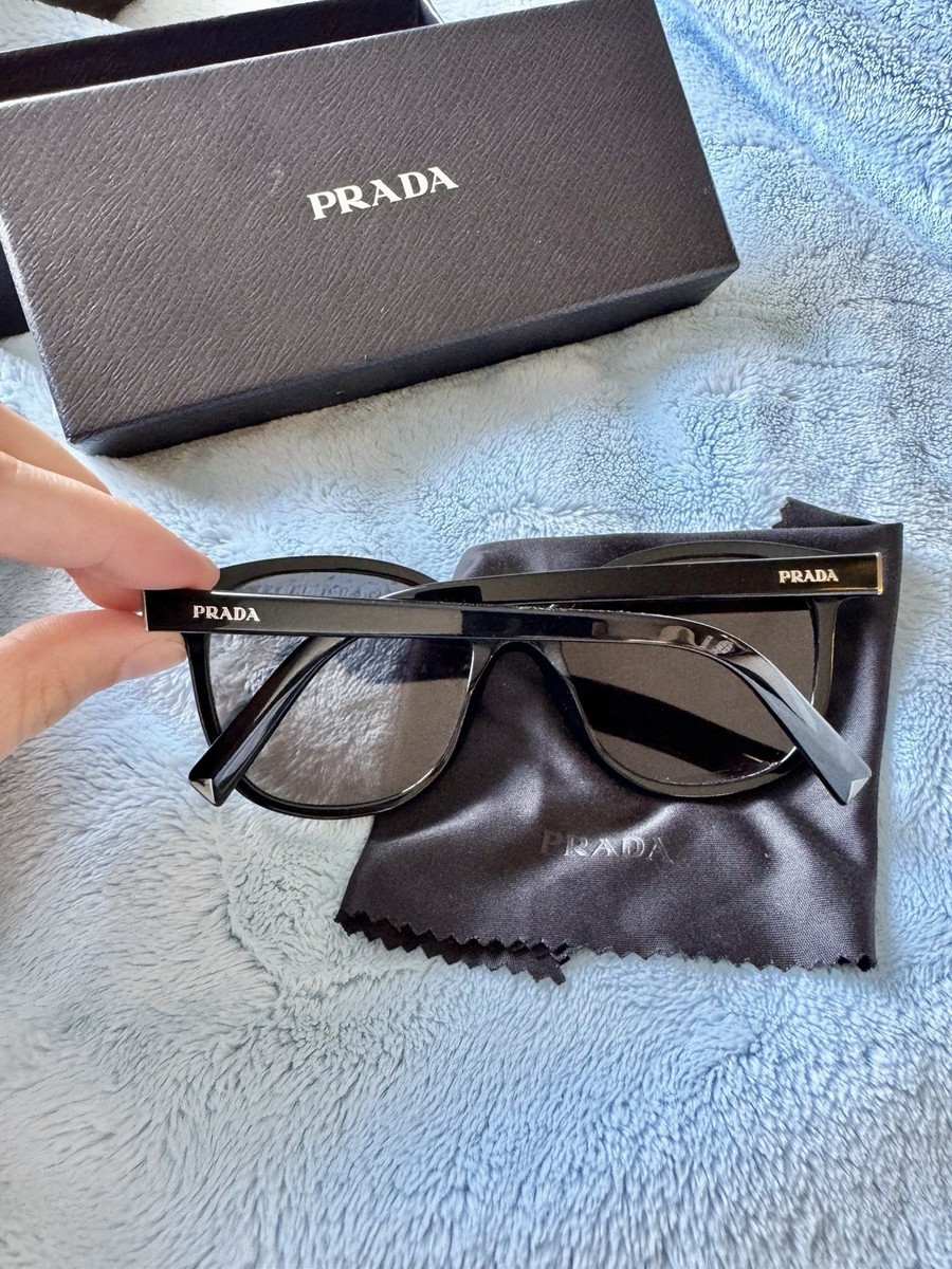 Prada SPR 22Z Round Polarized Sunglasses Black | eBay