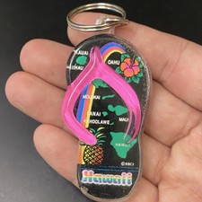 VTG Hawaii Islands Flip Flop Beach Sandal Acrylic Keychain Souvenir