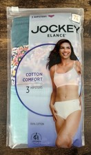 Jockey Women's Size 7 or Large Elance Hipster 3 Pack 100 Cotton Comfort