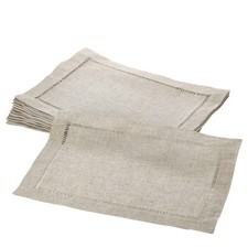 Toscana Collection Linen Blend Hemstitched Placemat (Set of 12)