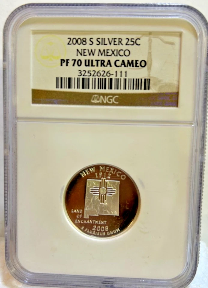 2008-S Silver New Mexico Washington Quarter PF70 UC by NGC, Beautiful White Coin - Image 2 of 4