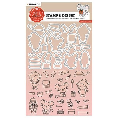 STUDIO LIGHT Stanzform Präge Stanzschablone Cutting Die + Stempel,Christmas crew