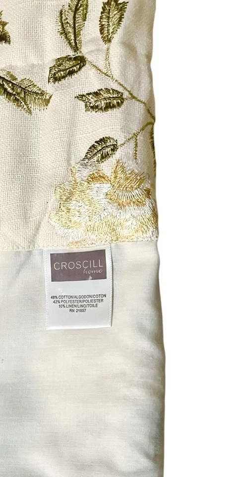 Juego de 8 cenefas de cortina croscill flores amarillas bordadas florales - ¡Excelente! Foto 4 de 4