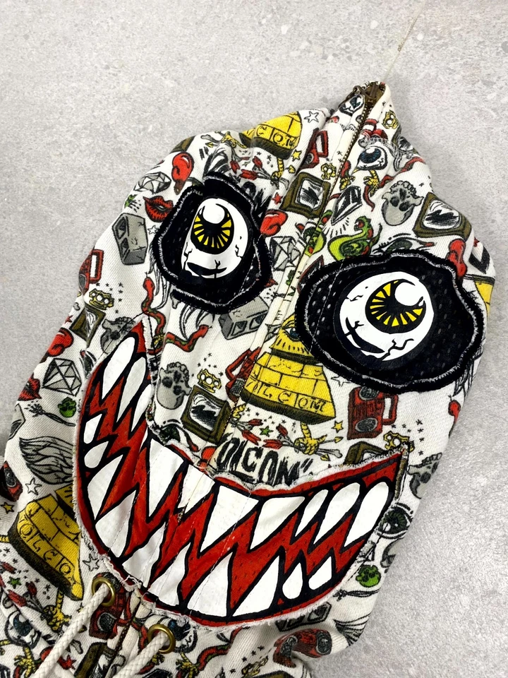 Volcom V.Co-Op Snake Zip Hoodie Full Face Mask Graphic All Over Print S Rare - Image 4 of 4