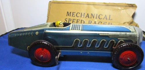 VINTAGE MARX 1937 TIN WIND UP SPEED RACER CAR IN NEAR MINT CONDITION. IOB