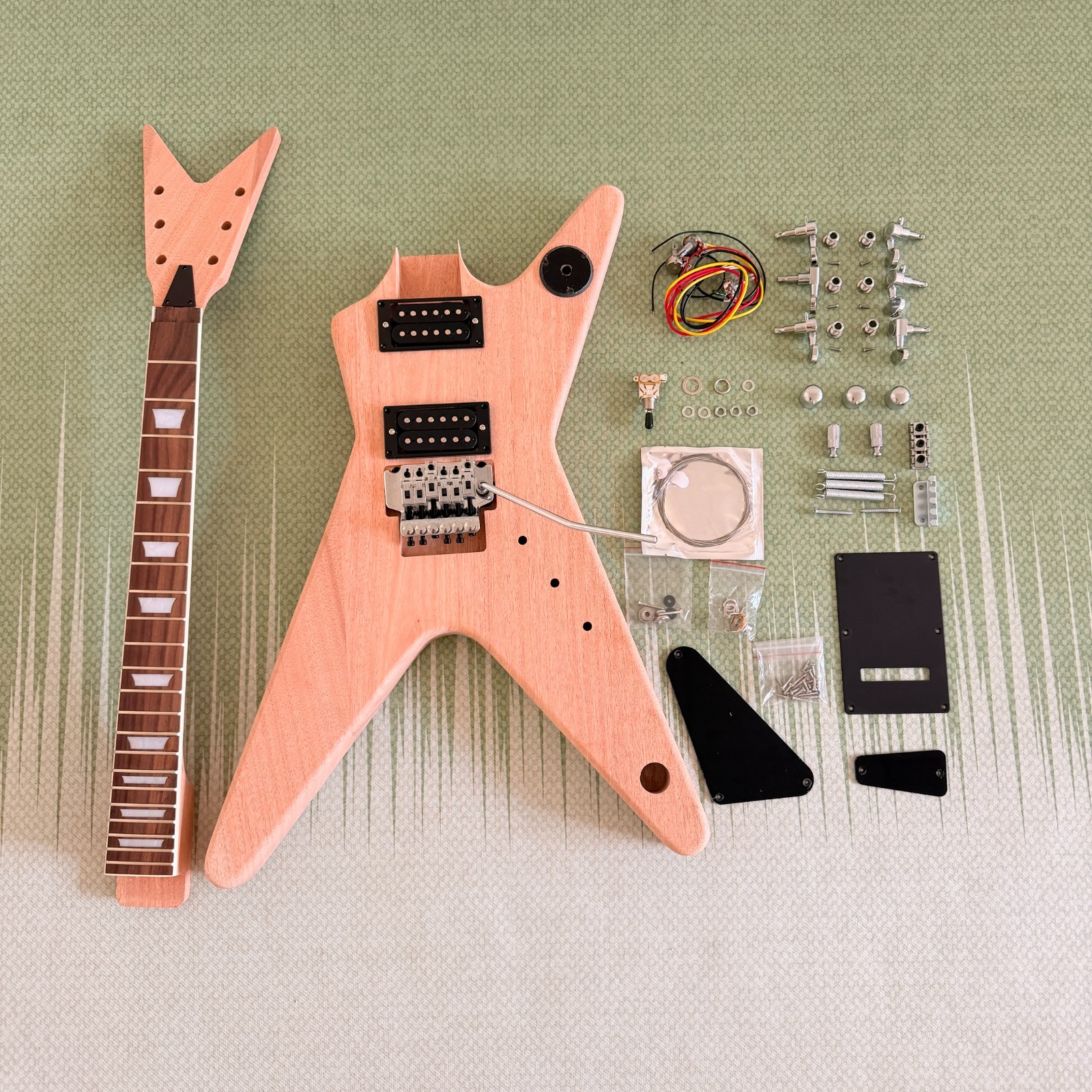 DIY Dean Electric Guitar Kit Mahogany body CR part Tremolo System CR part 22F