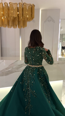 emerald green bride dress Vlora & Kaltrina Custom Bridal One of One Size Small/Medium Puffy