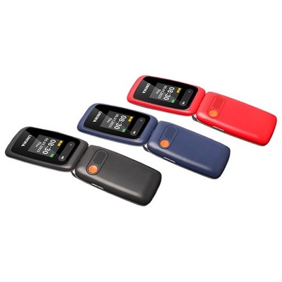 UNIWA V202T 4G 1450mAh Flip Phone for Seniors with Large Buttons Dual Screen