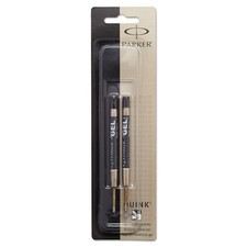 PARKER QUINK Ballpoint Pen Gel Ink Refills, Medium Tip, Black, 2 Count