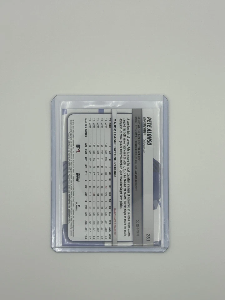 2024 Topps Big League - Super Rare Red Foil Pete Alonso #281 - Image 2 of 2