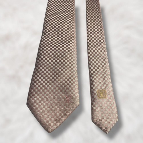Corbata de seda con monograma a rayas azul marino de Louis Vuitton moderna para hombre corbata de moda - Imagen 2 de 7
