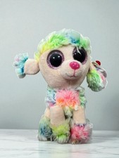 Ty Beanie Boos RAINBOW the Tie Dyed Poodle Dog NEW MINT with TAG