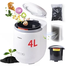 Electric Composter for Kitchen,4L Smart Indoor Countertop Food Recycler Compo...