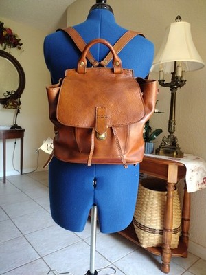 vera pelle leather backpack purse NWT