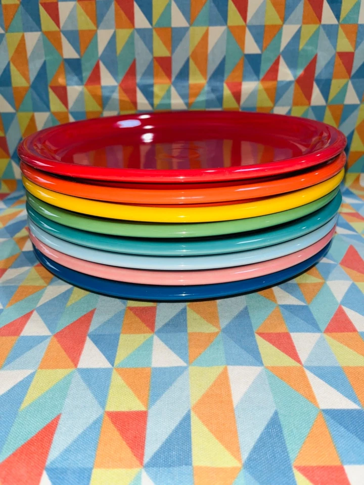 NEW FIESTA RAINBOW 8 BISTRO DINNER PLATES MIX SET 10.5" FIESTAWARE FREE SHIPPING - Image 3 of 4
