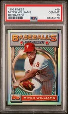 1993 TOPPS FINEST REFRACTORS #49 MITCH WILLIAMS PHILLIES PSA 10 GEM MINT LOW POP