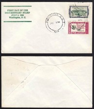 1962 Revenue Sc R733 FDC with Cachet 10c Documentary stamp Washington DC