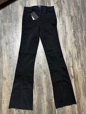PAIGE Women  s High Rise Laurel Canyon Black Bootcut Jeans 27 NWT Stretch