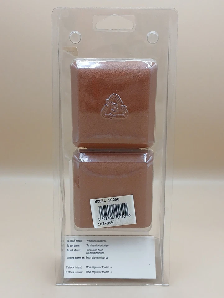 Equity Travel Alarm Clock Wind Up Fold Up Style in Brown Case Vintage 1989 NOS - Image 2 of 3