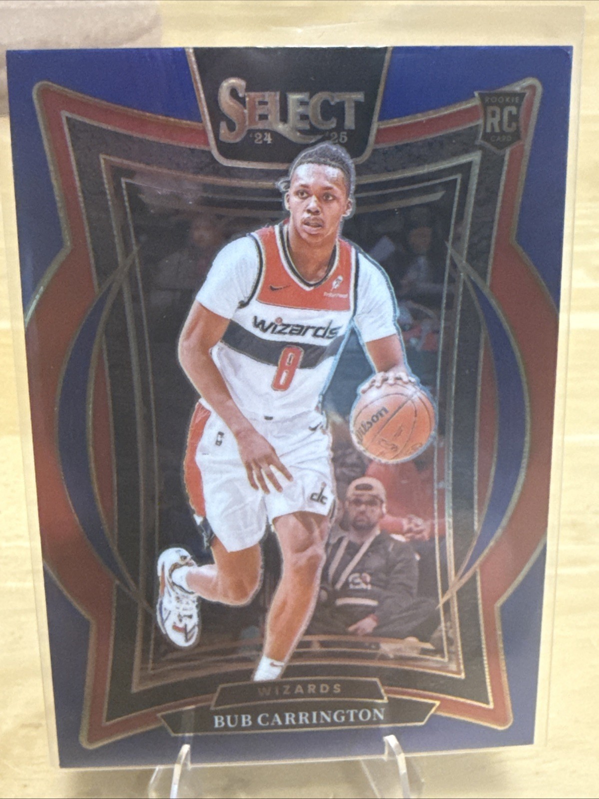 2024-25 Panini Select Concourse Blue Prizm Bub Carrington #81 Wizards RC