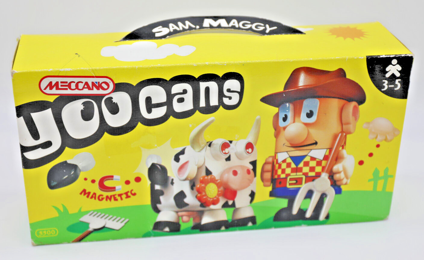 MECCANO YOOcans Sam & Maggy Farmer Cow figurine magnétique vintage neuve de collection