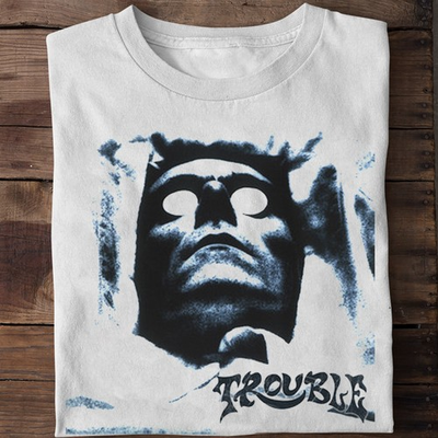 #ad Trouble Band Simple Mind Condition Shirt Classic White Unisex S 5XL 1J0366 $16.79