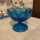 Vintage 1970s Anchor Hocking Cobalt GlassFairfield Compote Glass
