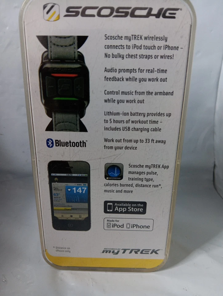 SCOSCHE IPTM MYTREK MY TREK WIRELESS PULSE MONITOR IPOD IPHONE ANDROID FITNESS - Image 3 of 4