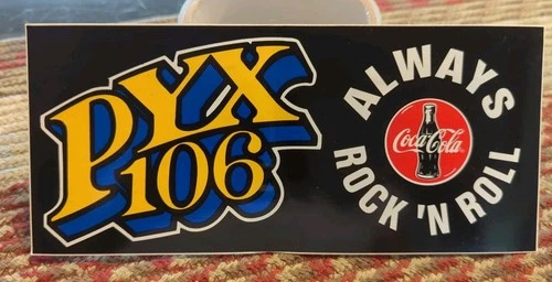 Vintage Bumper Stick WPYX "PYX 106" Always Rock 'N Roll Coca Cola Albany NY Area