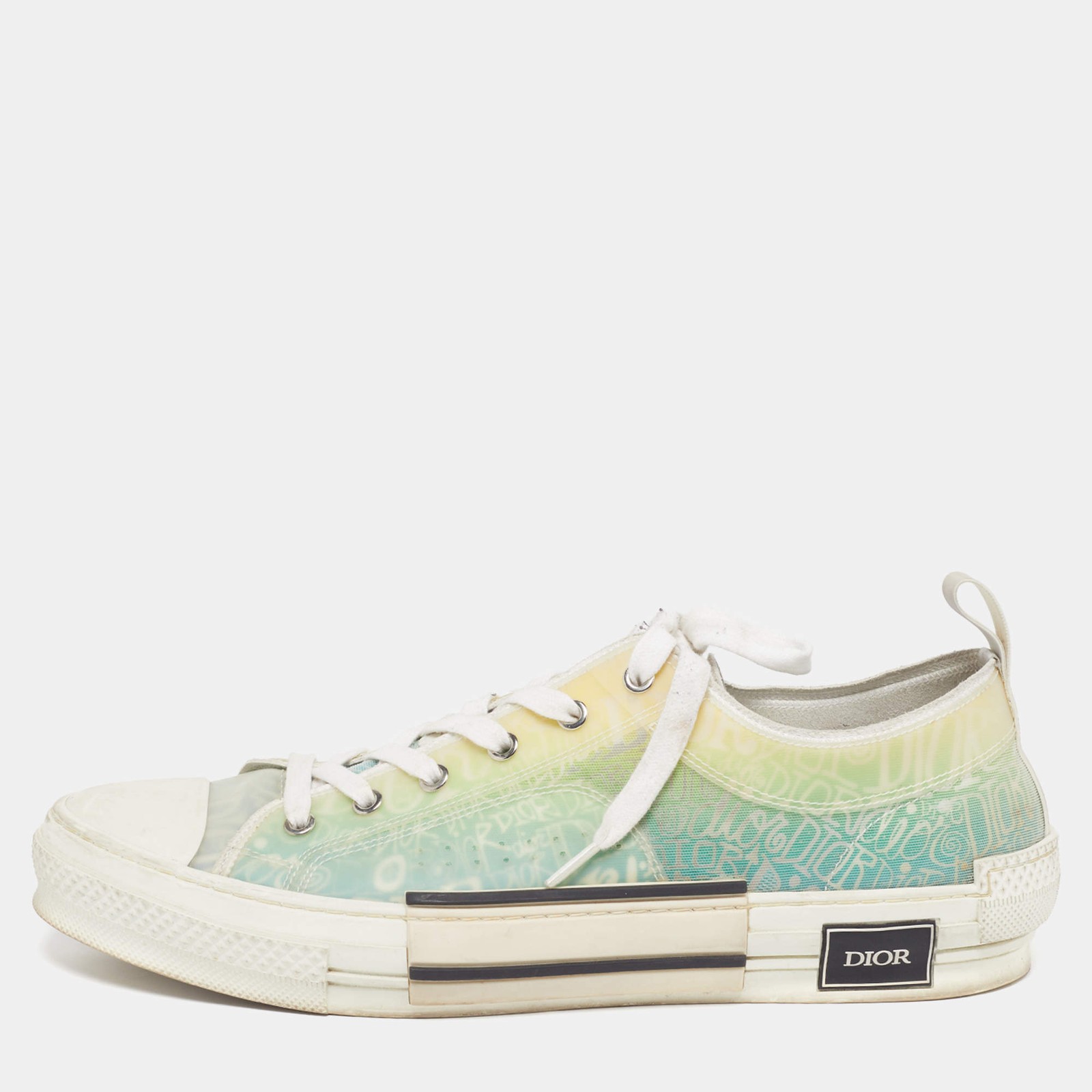 Dior B23 Size 46 Multicolor Oblique Mesh and PVC Low Top Sneakers