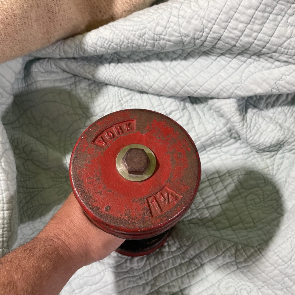 1 винтажная регулируемая весовая пластина для гантелей YORK 1 1/4 фунта - Изображение 3 из 4