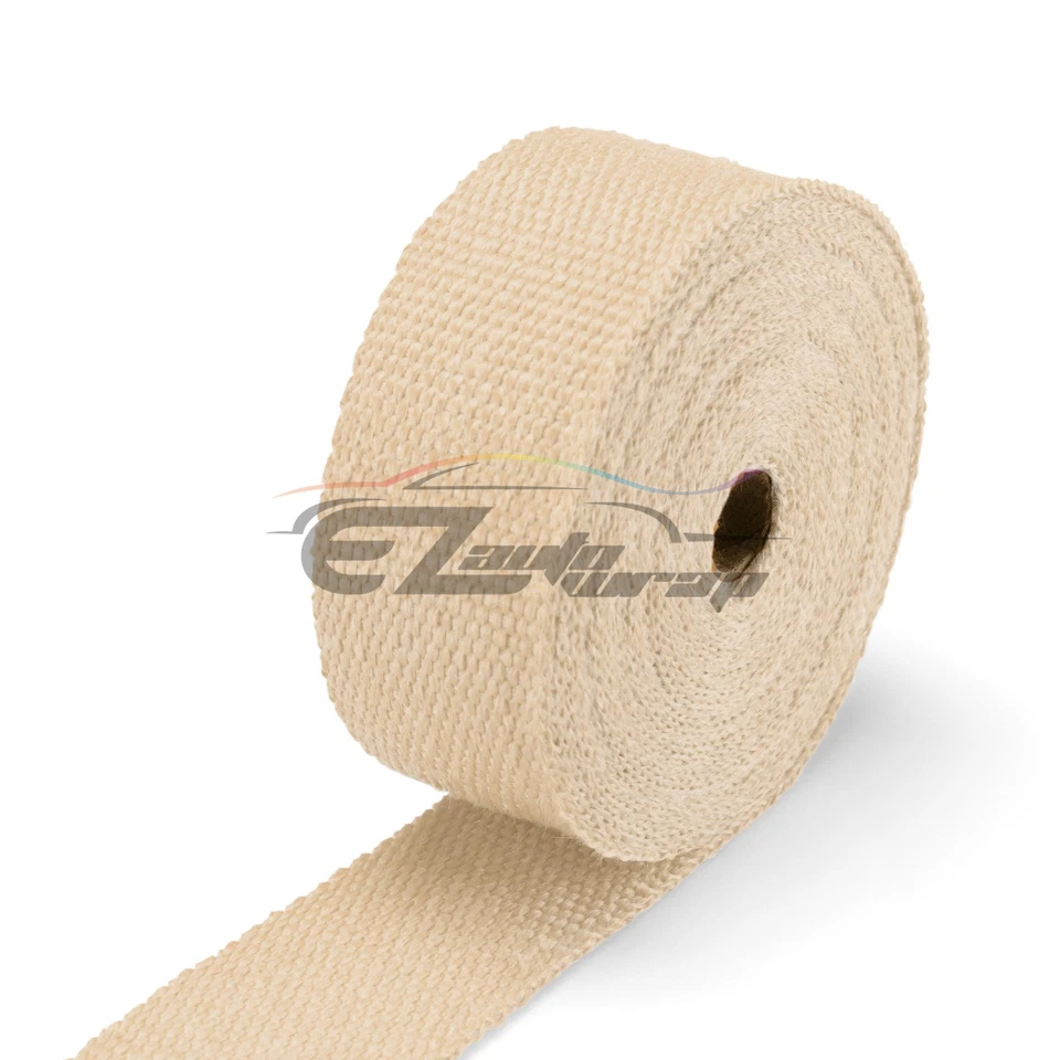 Cinta térmica de aislamiento de cabezal colector envolvente térmica de escape beige 2 rollos x 2" 50 pies Foto 3 de 4