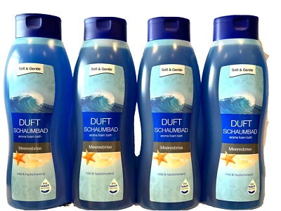 SOFT & GENTLE S & G Schaumbad Meeresbrise mild hautschonend, 4x 1000ml