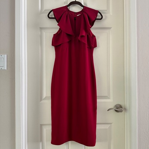 Shoshanna Darwin Ruffle Dress Cocktail Party Career Women's Size 2 - Picture 3 of 14