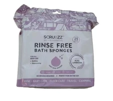 NEW Scrubzz Disposable No Rinse Wipes 25 Pack Lavender Camping Travel Vacation 