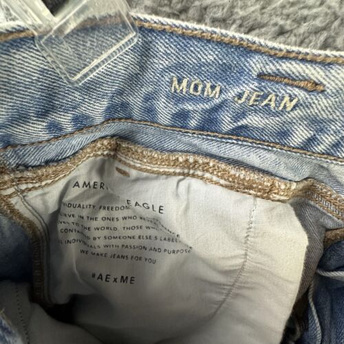 American Eagle Jeans Womens 16 Mom Retro Acid Wash Bleached Pleated Barrel Pants - Picture 4 of 16