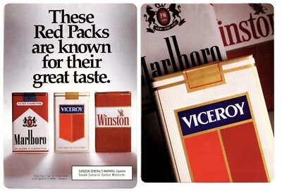 MARLBORO, VICEROY WINSTON Cigarettes ~ 1993 Magazine Advertising Print