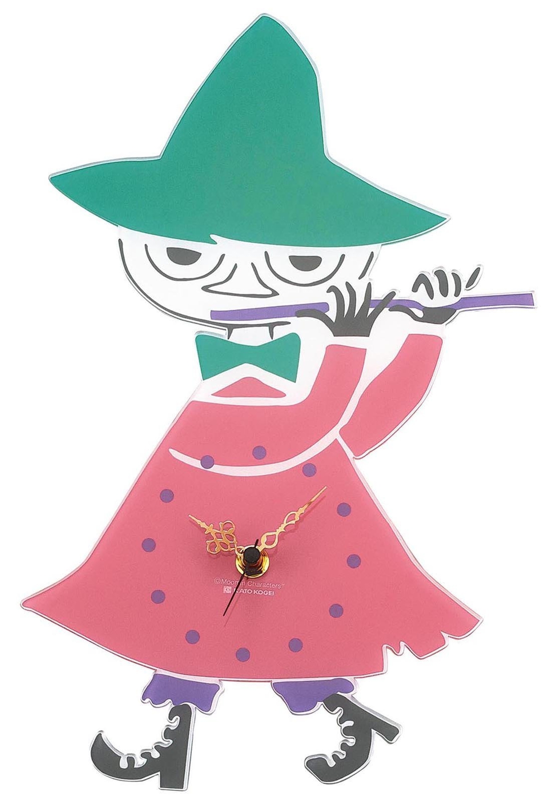 Wall Clock MOOMIN Snufkin Pink KC5057 Brand New-image