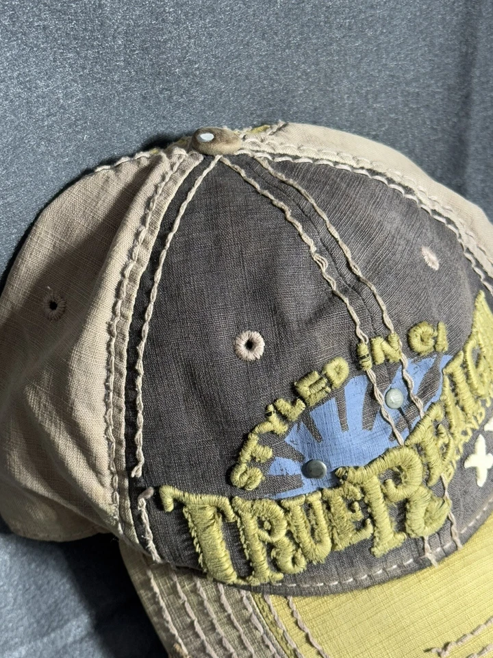 Gorra de béisbol vintage The Buddah Raising Sun XXX True Religion angustiada Foto 4 de 4