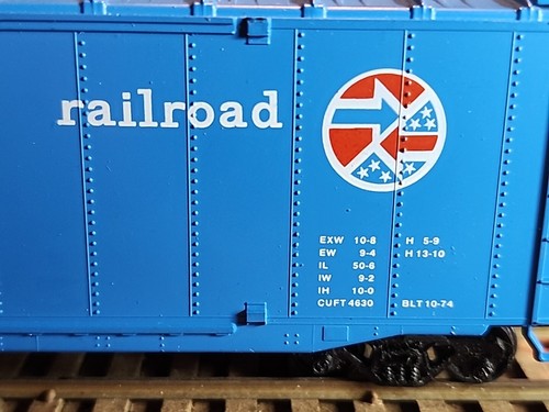 RTR PICKENS RAILROAD ho 1/87 custom boxcar BUILT 4 LAYOUT ATHEARN TRAIN BLUE R. - Picture 8 of 13