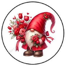 HAPPY VALENTINES DAY GNOME ENVELOPE SEALS LABELS STICKERS PARTY FAVORS