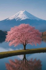 Cherry Blossom Mt. Fuji - Sakura Tree Japan