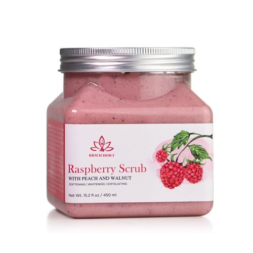 DERMACHOICE Raspberry Exfoliating Body Scrub with Vitamin E Body Wash Exfoliator - Picture 7 of 7