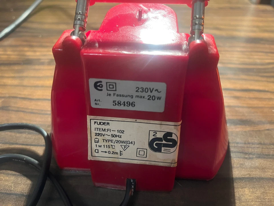 1980er Fuder Memphis Style Schreibtischlampe rot  Tischleuchte Teleskoplampe 50c - Bild 3 von 4