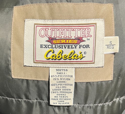Vintage Cabela's Outfitter Tan Brown Goose Down-Filled Puffer Vest Men Sz Small - Picture 6 of 7