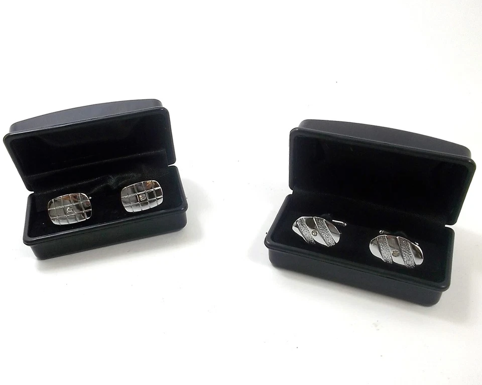 Gemelli Camicia Acciaio Inox Argento Oro Nero Elegante Nobile Opaco Brillante - Immagine 4 di 4