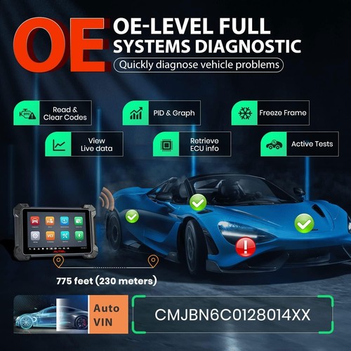 AUTEL MaxiSYS MK908 II OBD2 Diagnóstico Sistema Completo Codificación ECU BT - Imagen 9 de 18
