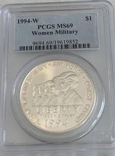 1994-W Women In Military Commemorative Silver Dollar Graded PCGS  MS69 19619852